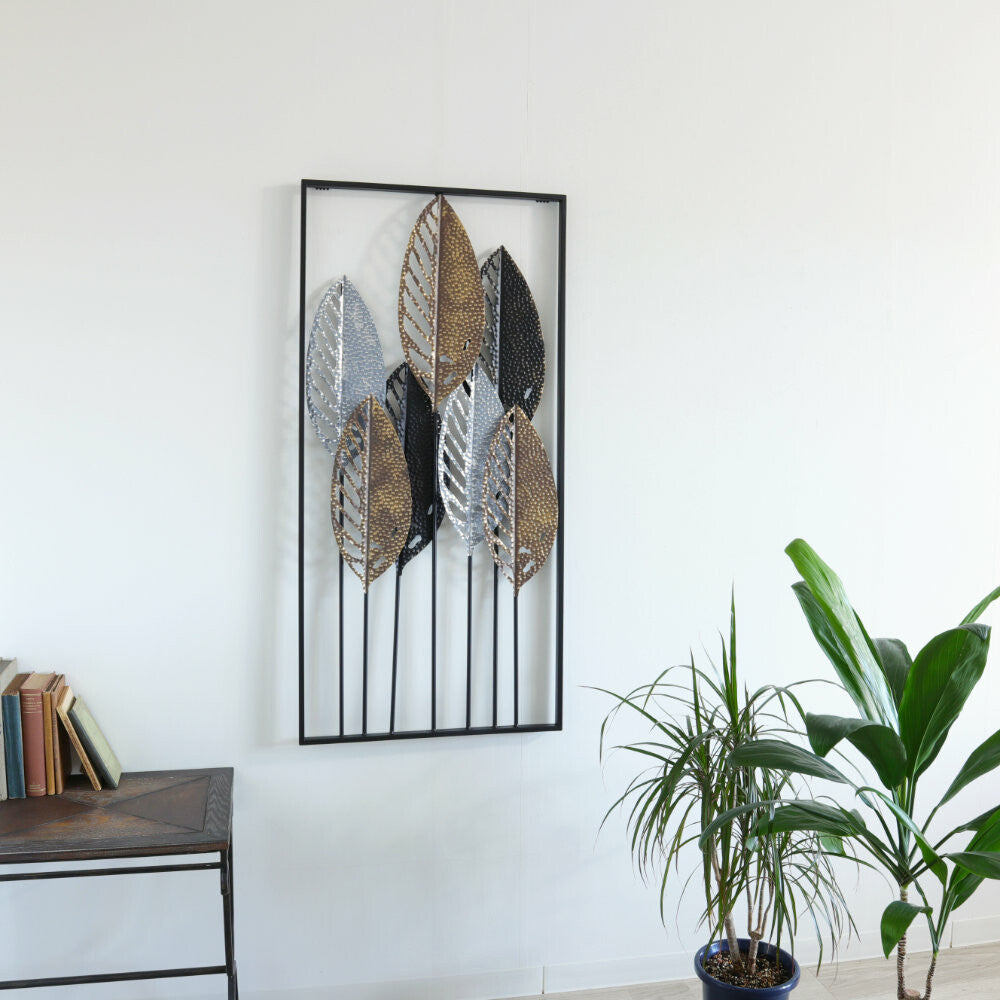 ウォールアートパネル 3カラーリーフ 壁掛け 壁飾り