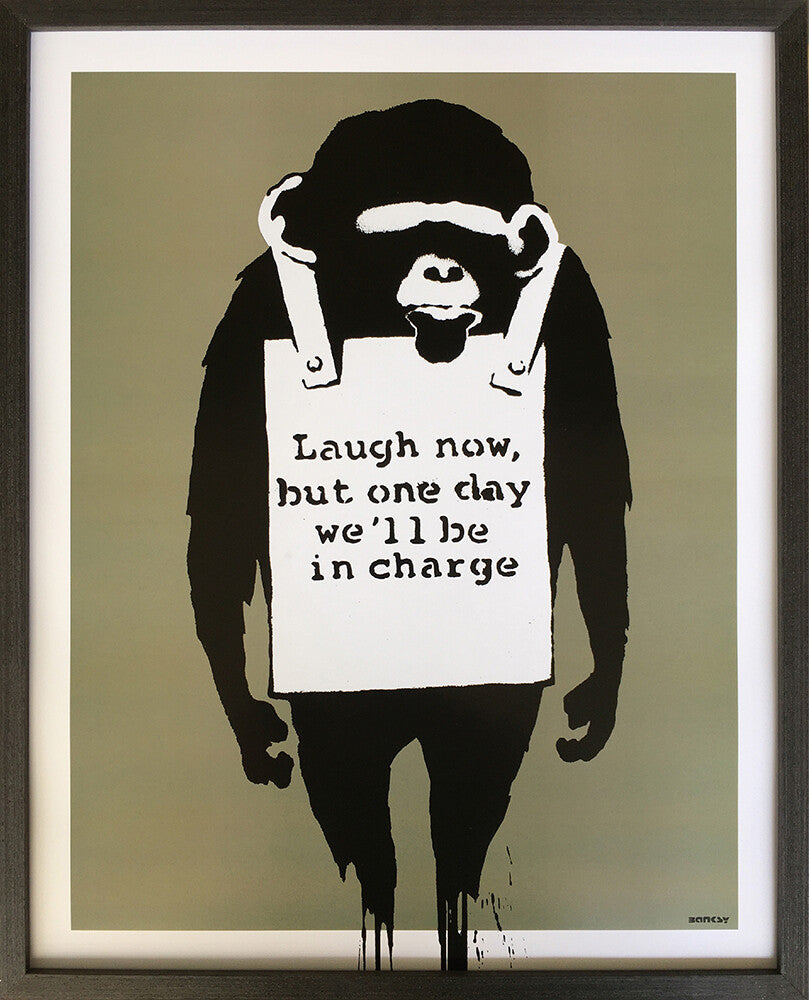 新品特価『 バンクシー Banksy 「 Laugh Now 」S952 アクリル板 額装 シルクスクリーン 120/500 WCP リプロダクション 』 絵画 現代ア シルクスクリーン