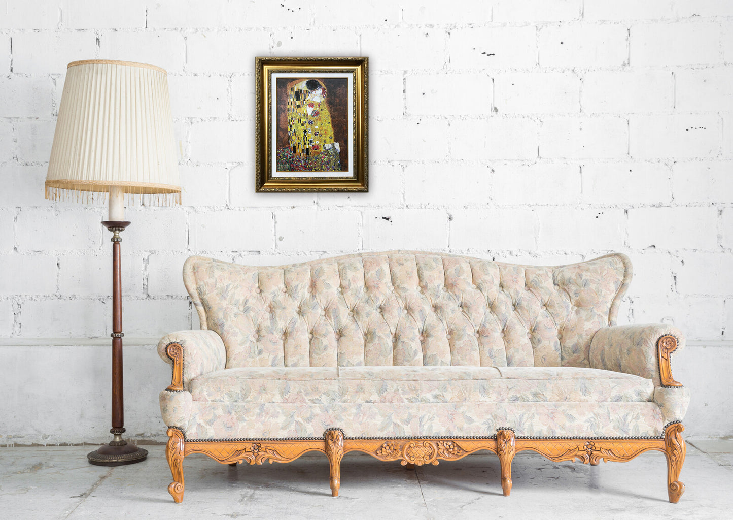 複製名画　F6号サイズ/Gustav Klimt（グスタフ・クリムト）キス（接吻）