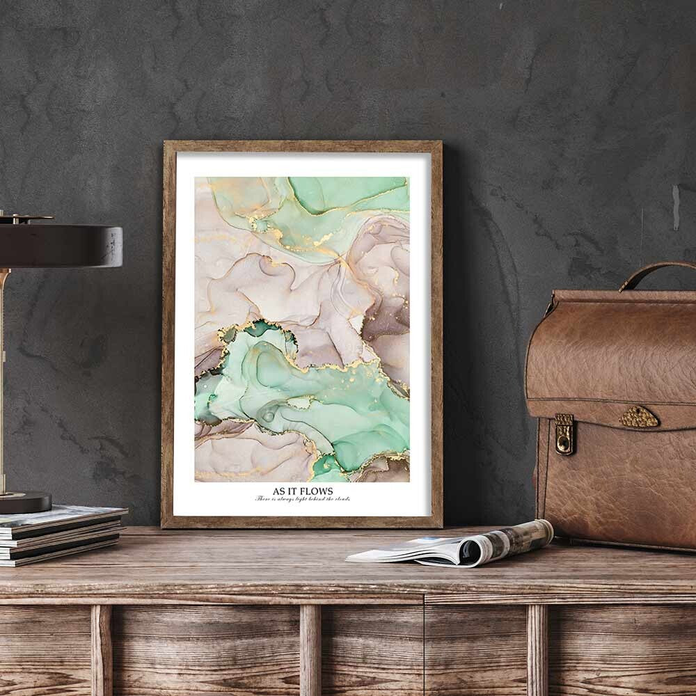 As it flows ポスター A4 A3 北欧 モダン 絵 ナチュラル 大理石 アートポスター