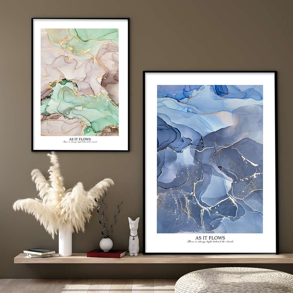 As it flows ポスター A4 A3 北欧 モダン 絵 ナチュラル 大理石 アートポスター