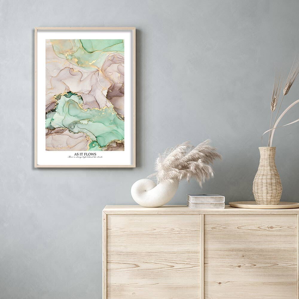 As it flows ポスター A4 A3 北欧 モダン 絵 ナチュラル 大理石 アートポスター