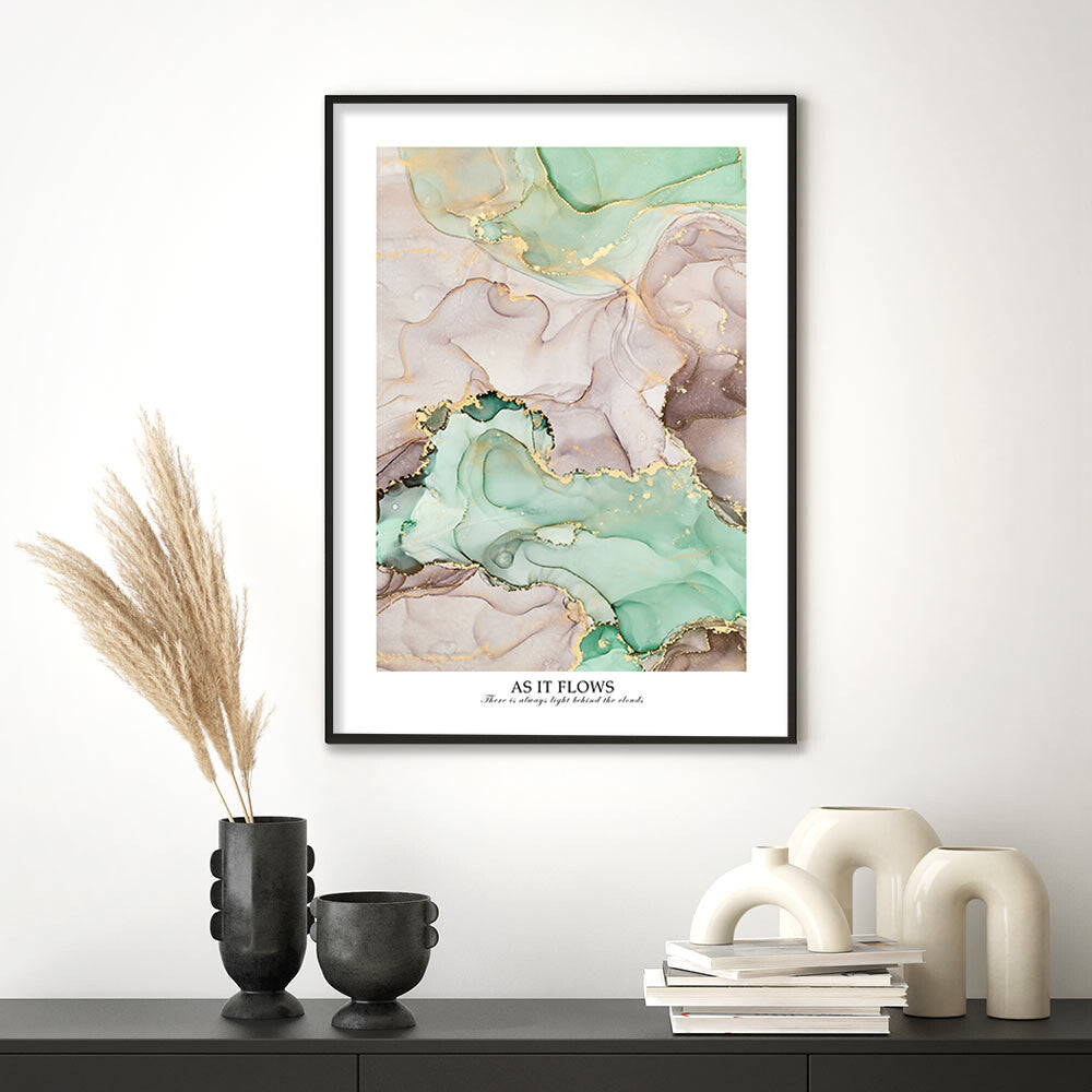As it flows ポスター A4 A3 北欧 モダン 絵 ナチュラル 大理石 アートポスター