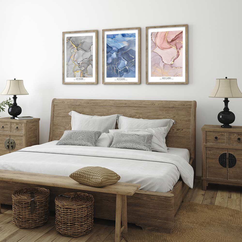 As it flows ポスター A4 A3 北欧 モダン 絵 ナチュラル 大理石 GRAY