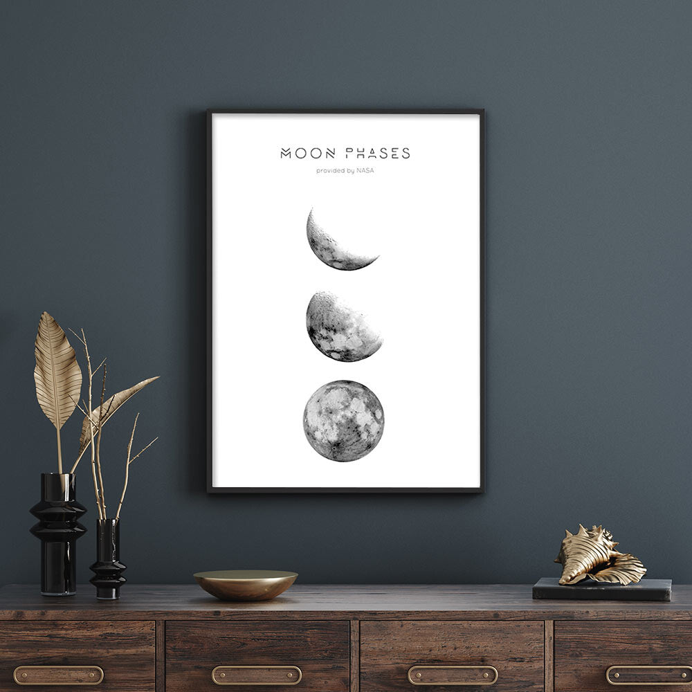 miim アートポスター MooN phases ムーンフェーズ 月 満月 A3 A4 アートプリント 高級印画紙 //PO49