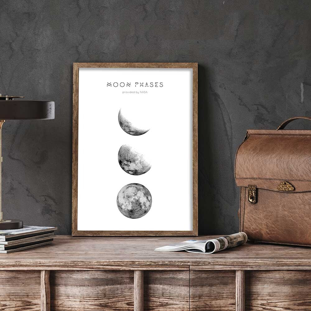 miim アートポスター MooN phases ムーンフェーズ 月 満月 A3 A4 アートプリント 高級印画紙 //PO49
