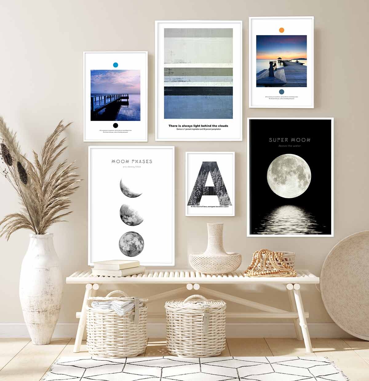 miim アートポスター MooN phases ムーンフェーズ 月 満月 A3 A4 アートプリント 高級印画紙 //PO49