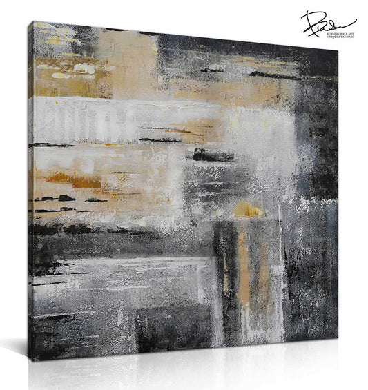 BWA119 アートパネル ブラックベージュ 50x50cm 抽象画 50角