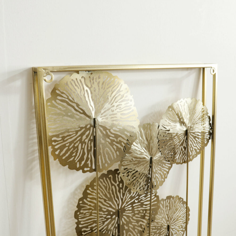 ウォールアートパネル　ロータス　ゴールド　壁掛け 壁飾り