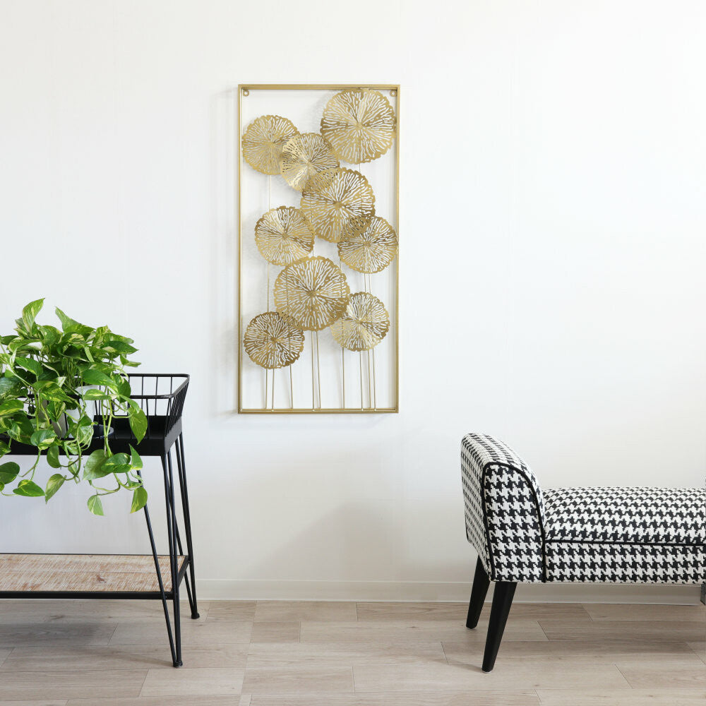 ウォールアートパネル　ロータス　ゴールド　壁掛け 壁飾り