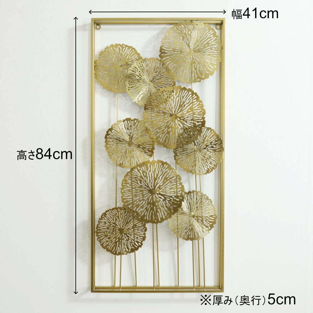 ウォールアートパネル　ロータス　ゴールド　壁掛け 壁飾り