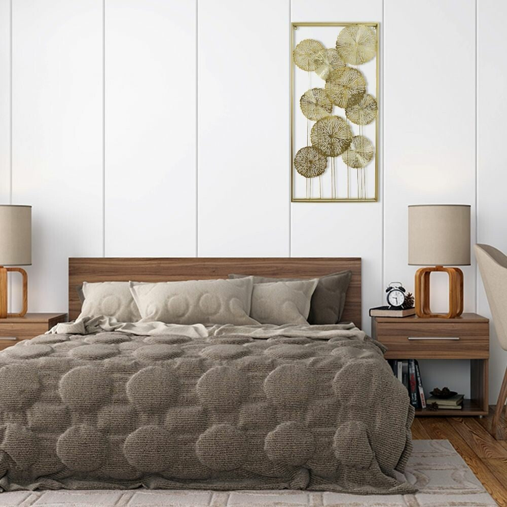 ウォールアートパネル　ロータス　ゴールド　壁掛け 壁飾り