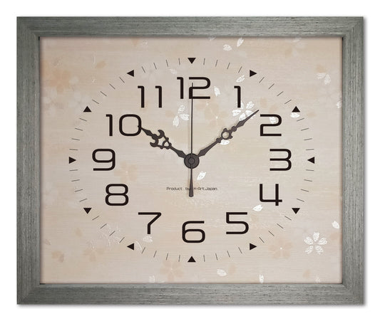 背景の桜柄が美しい和モダン掛時計【桜時-さくらどき-】