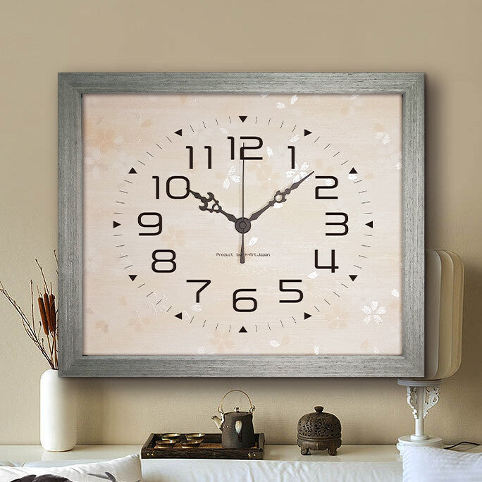 背景の桜柄が美しい和モダン掛時計【桜時-さくらどき-】