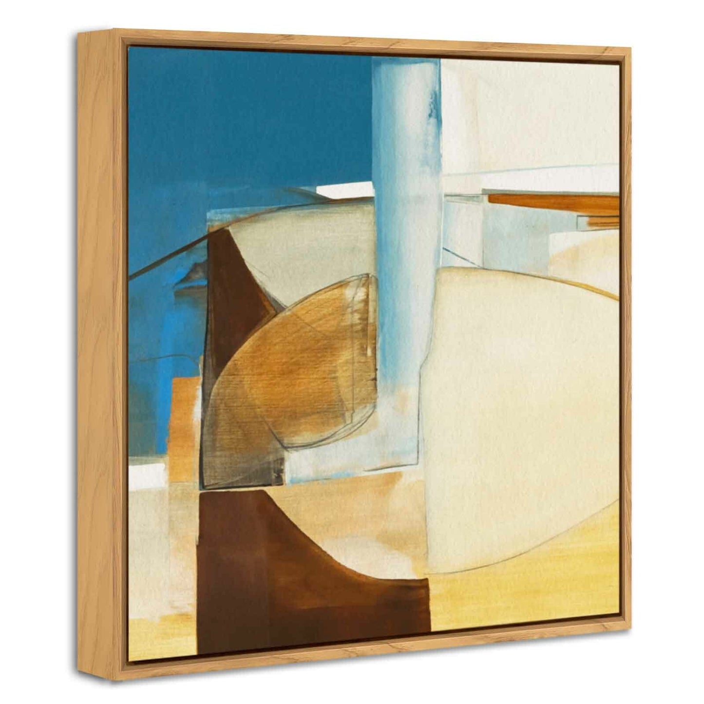 LUMIRA (ルミラ) デザインアート 32.5cm 正方形 アートパネル 北欧 シンプル モダン 絵 額付き ベージュ 青