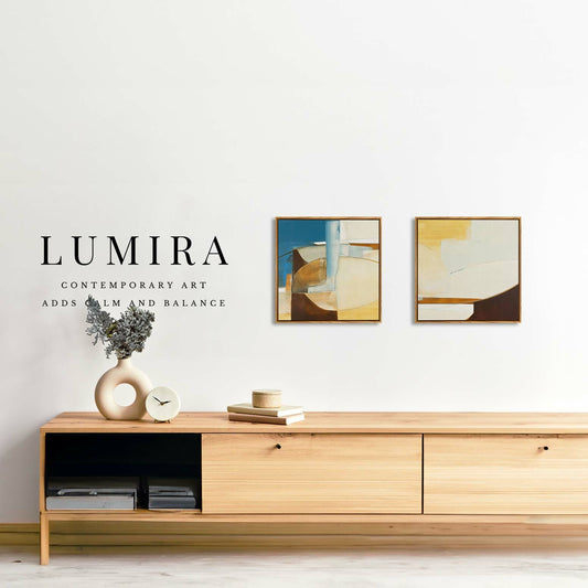 LUMIRA アートパネル 2枚1セット ミニマル モダン 北欧 韓国インテリア ジャパンディ グレー ベージュ 青