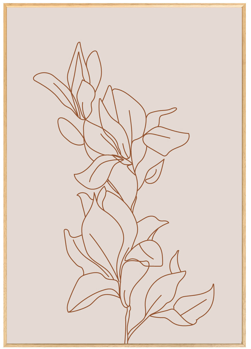 Line Art 415x575mm FLOWER Abstract:ラインアート ILA-53565