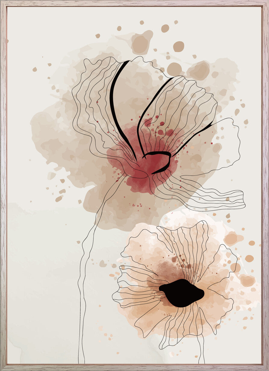 Line Art x Watercolor 315x435mm Flower IAA-53335