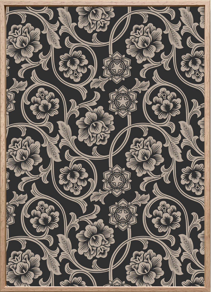 キャンバスパネル TEXTILE ART 415x575mm フラワーモチーフ ITA-53600