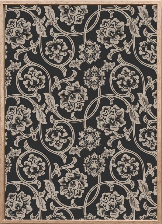 キャンバスパネル TEXTILE ART 415x575mm フラワーモチーフ ITA-53600