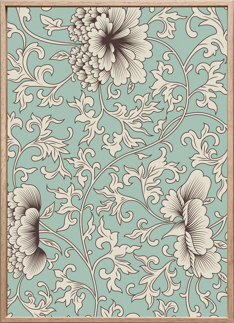 キャンバスパネル TEXTILE ART 415x575mm フラワーモチーフ ITA-53601