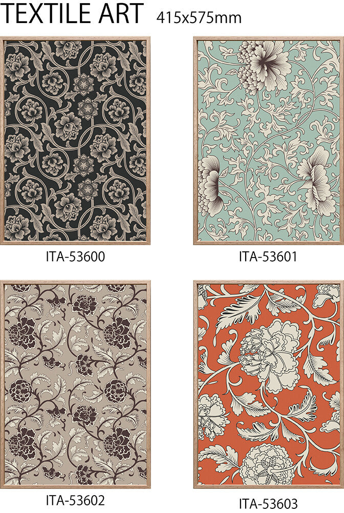 キャンバスパネル TEXTILE ART 415x575mm フラワーモチーフ ITA-53601