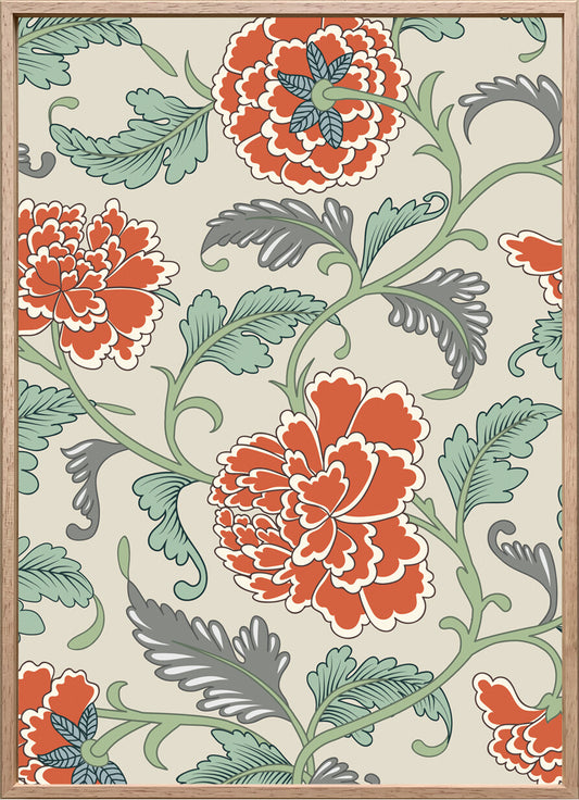 キャンバスパネル TEXTILE ART 415x575mm フラワーモチーフ ITA-53604