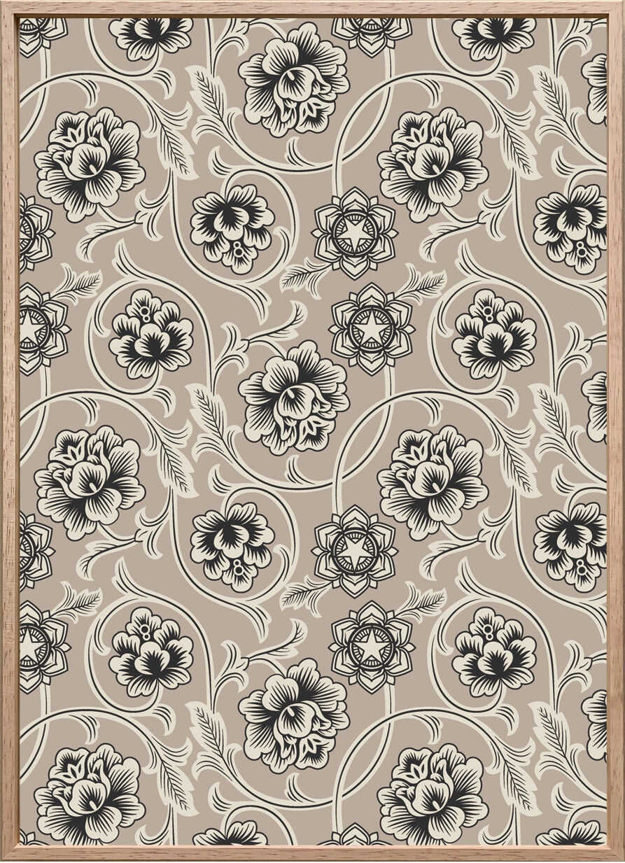 キャンバスパネル TEXTILE ART 415x575mm フラワーモチーフ ITA-53605