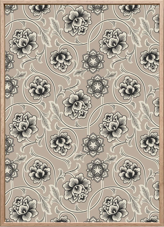 キャンバスパネル TEXTILE ART 415x575mm フラワーモチーフ ITA-53605