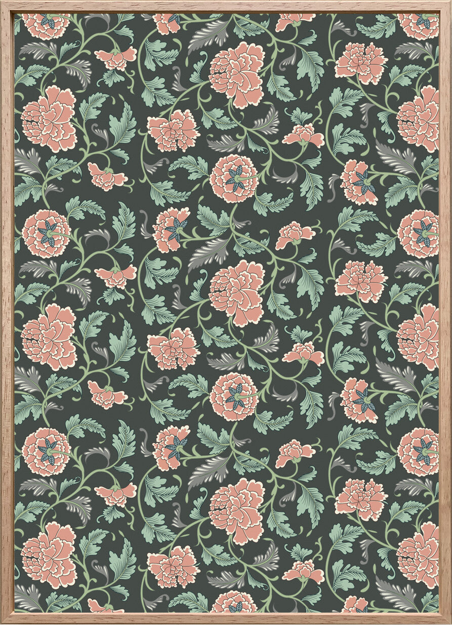 キャンバスパネル TEXTILE ART 415x575mm フラワーモチーフ ITA-53606