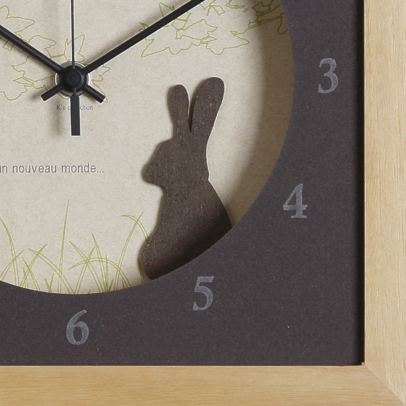 小さめサイズが可愛い北欧テイストのインテリアクロック（時計）VerdureClock/Rabbit/